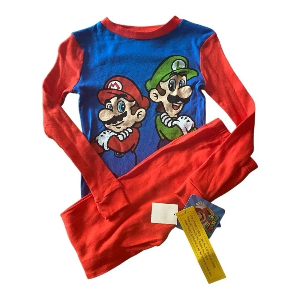 NWT-MARIO BROS-TWO PAIR OF PAJAMAS-SIZE 8